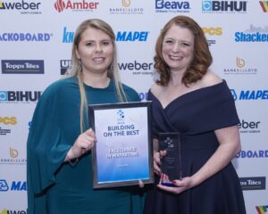 Excellence in Marketing Award Winner 2024 – UltraTile (L to R: Samantha Lewis, Rebecca Talbot)