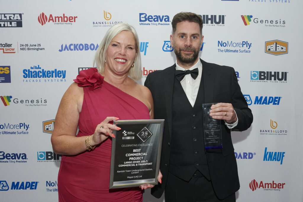 Congratulations to the winners of TTA Awards 2025! 6 TTA Awards 2025 Best Commercial Project Large Commercial Transport L to R Kay Porter Mark Rudge HIP2221