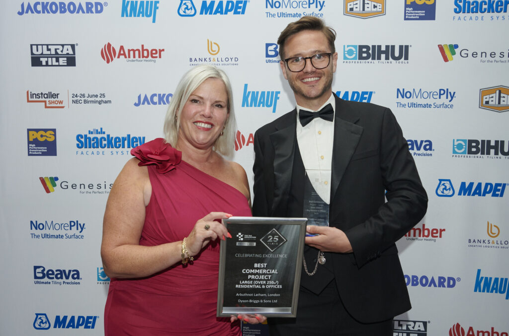 Congratulations to the winners of TTA Awards 2025! 9 TTA Awards 2025 Best Commercial Project Large Residential Offices L to R Kay Porter Jack Rogerson HIP2233