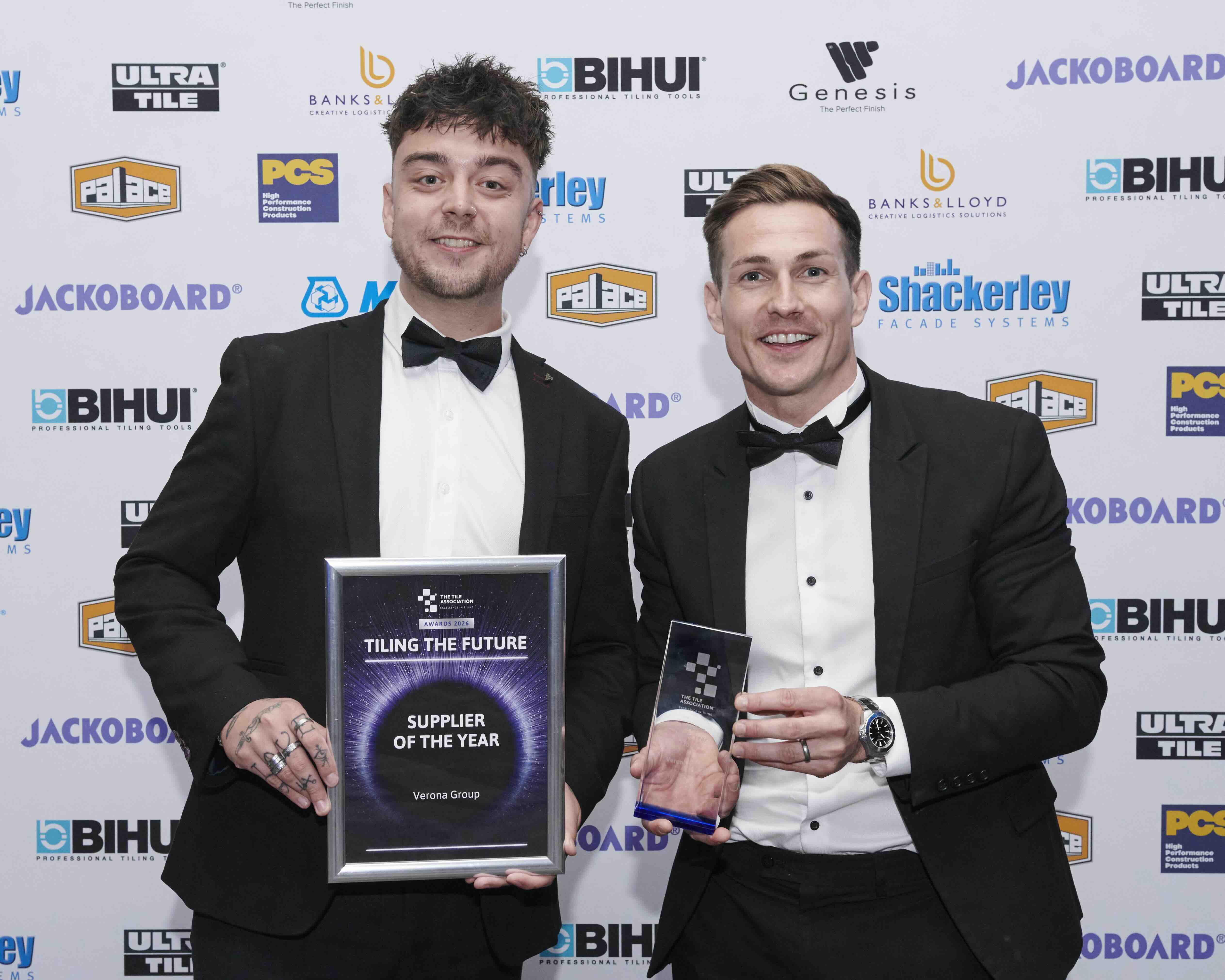 TTA Awards 2026 Supplier of the Year L to R Harry Blyth Evans Brad Saunders HIP3909