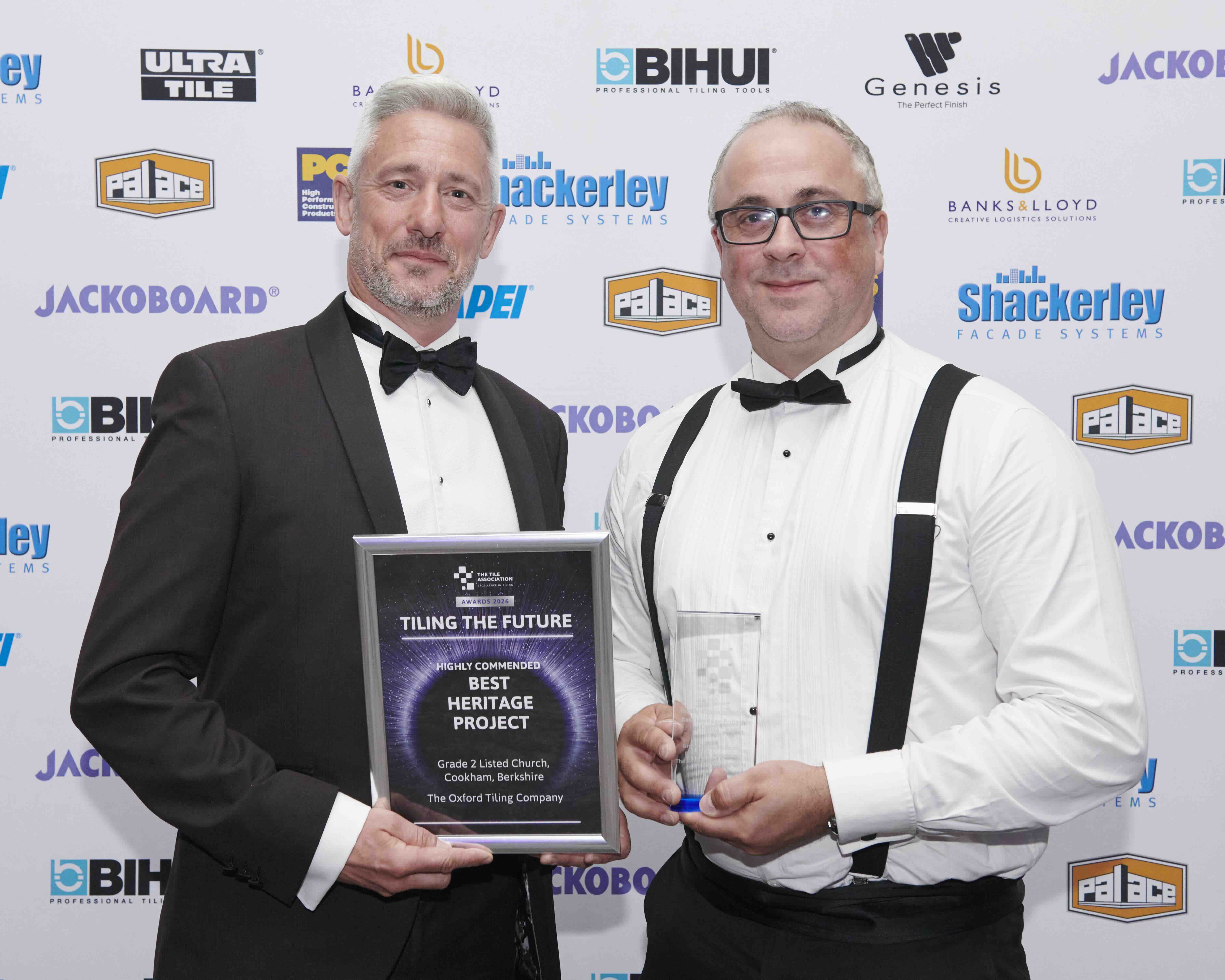 TTA Awards 2026 Highly Commended in Best Heritage Project L to R Steve Ball Tom Jordan HIP3818
