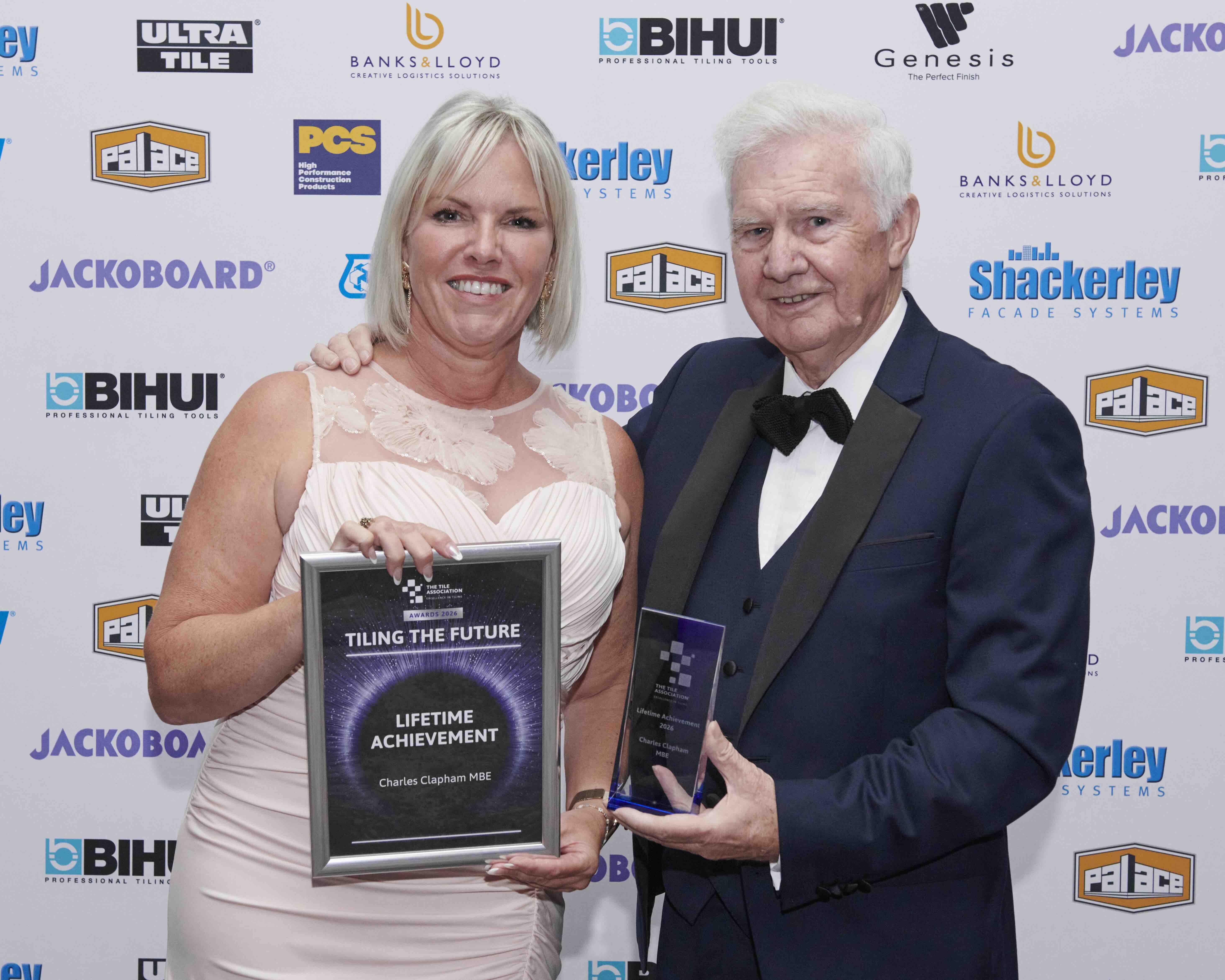TTA Awards 2026 Lifetime Achievement Award L to R Kay Porter Charles Clapham MBE HIP3690