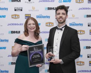 TTA Awards 2026 Tile Fixer of the Year L to R Rebecca Talbot Mark Clements HIP3927