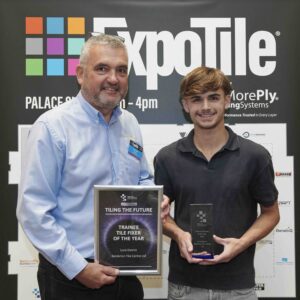TTA Awards 2026 Trainee Tile Fixer of the Year L to R Paul Luff Luca Dennis HIP3177
